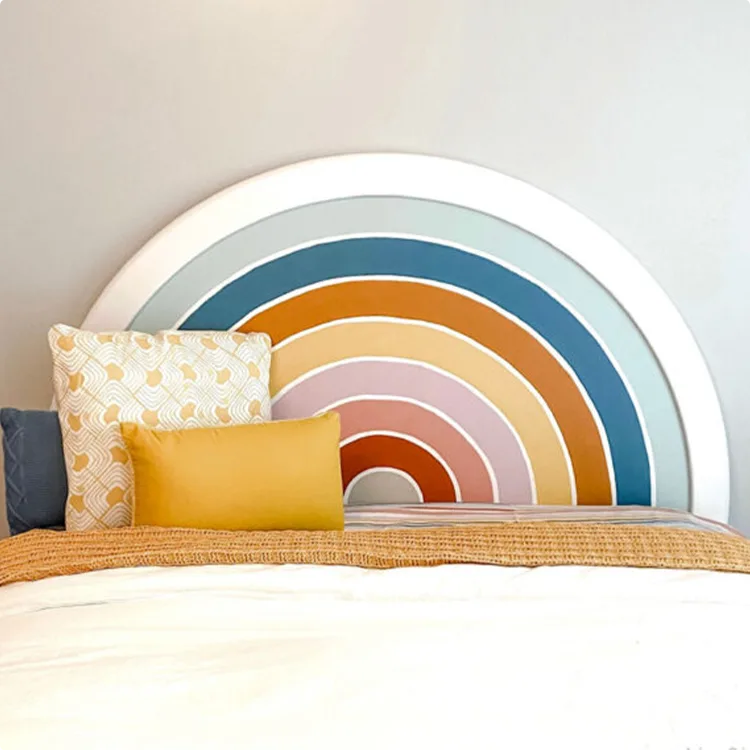 Boho Rainbow Wood Headboard