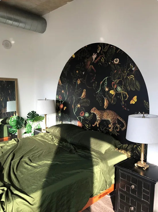 Large Black Arch Jungle Wall Painting