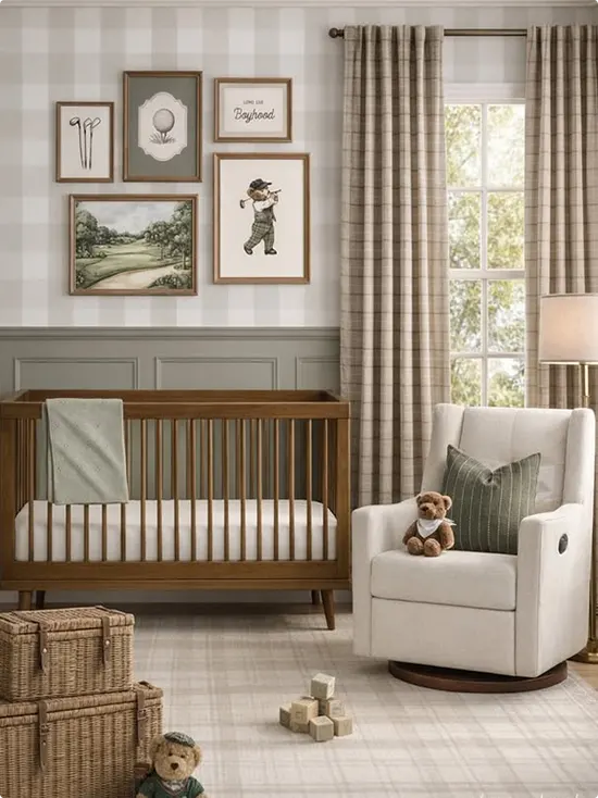Golf Theme Buffalo Check Nursery