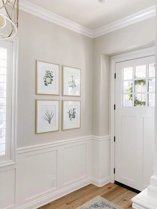 Greige Entryway with Board and Batten