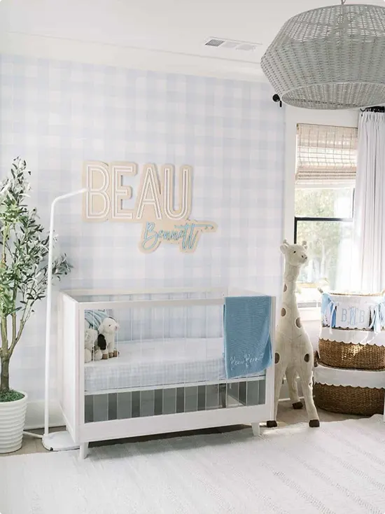 Powder Blue Gingham Nursery
