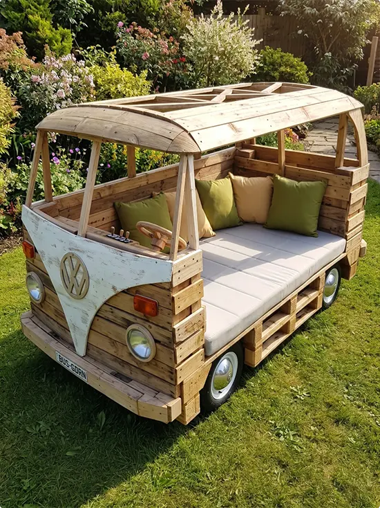 Reclaimed Pallet VW Camper Playhouse
