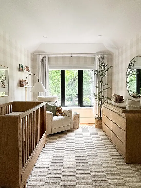 Serene Nursery with Warm Wood