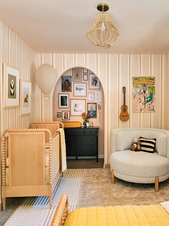 Striped Wallpaper Arch Nook