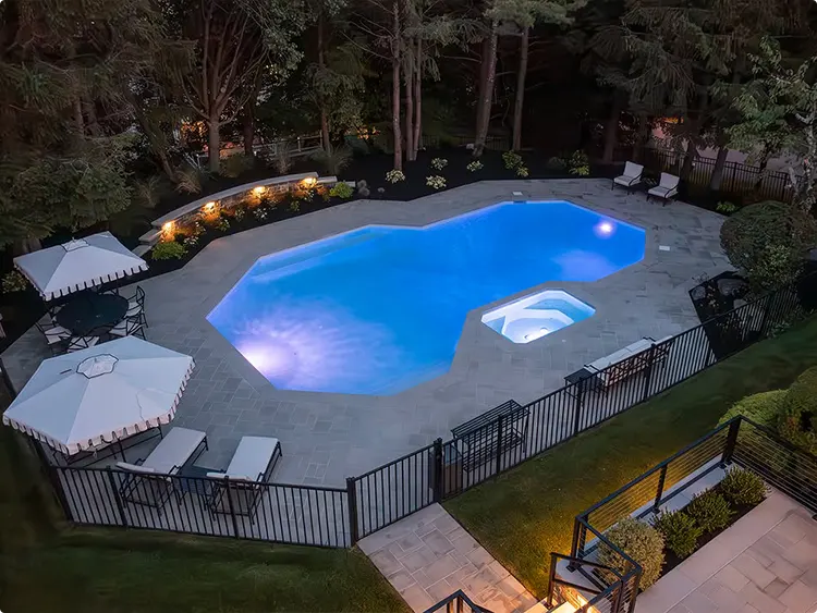 Evening Blue Glow Pool Lighting