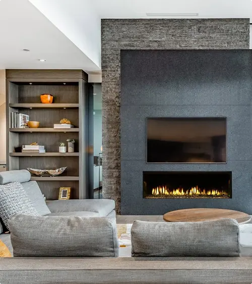 Exposed Brick and Charcoal Panel