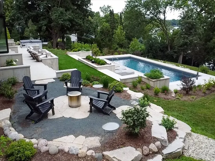 Fire Pit on the Lower Level