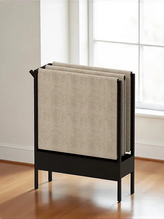 Freestanding Matte Black Metal Towel Stand