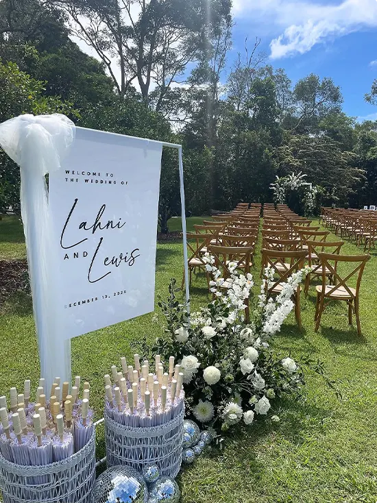 Minimalist White Welcome Sign