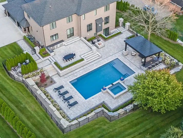 Pool with a Pergola for Shade