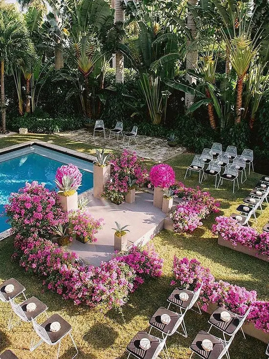Poolside Bougainvillea Ceremony