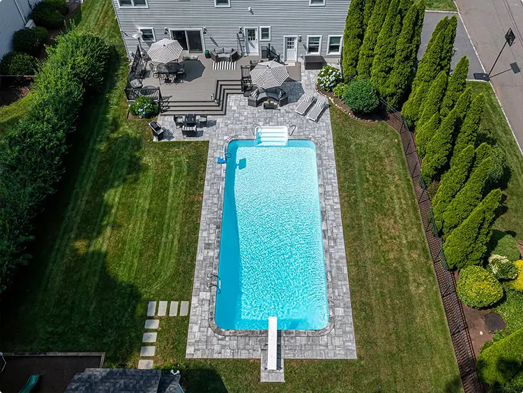 Suburban Classic Diving Board Pool Design