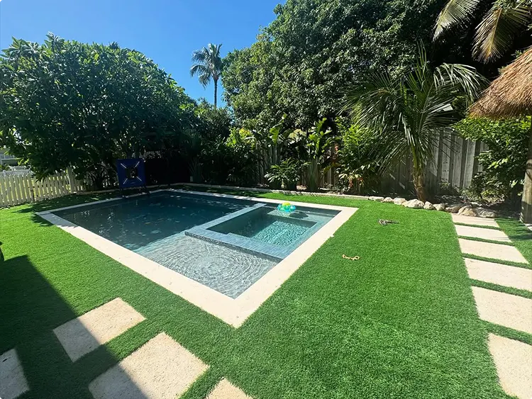 Tropical Pool with Artificial Grass