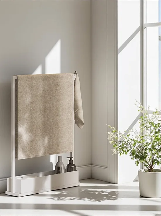 White Minimalist Towel Rack