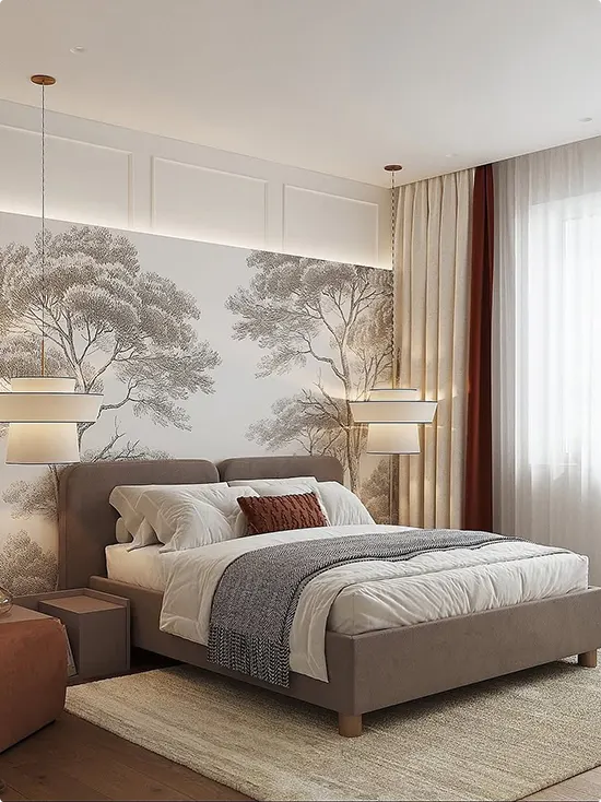 Engraved Pencil Tree Mural