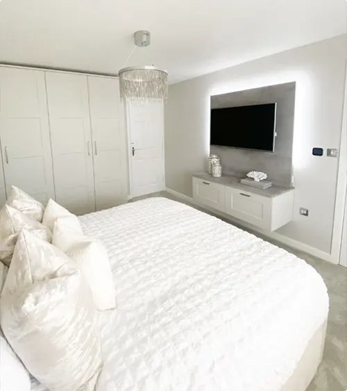 Minimalist All-White Bedroom Setup