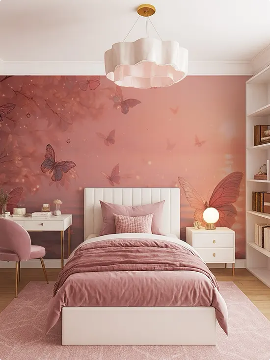 Pink Butterfly Dream Mural