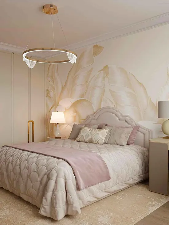 Soft Golden Leaves Mural