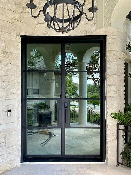 Tall Black Full Glass French Doors