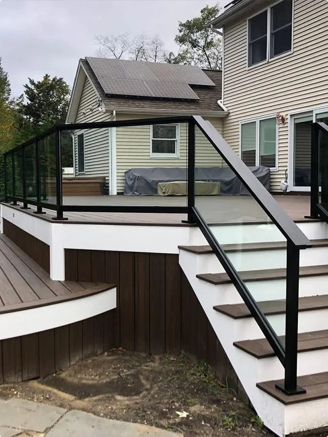 Two-Tone Deck with Glass Railing