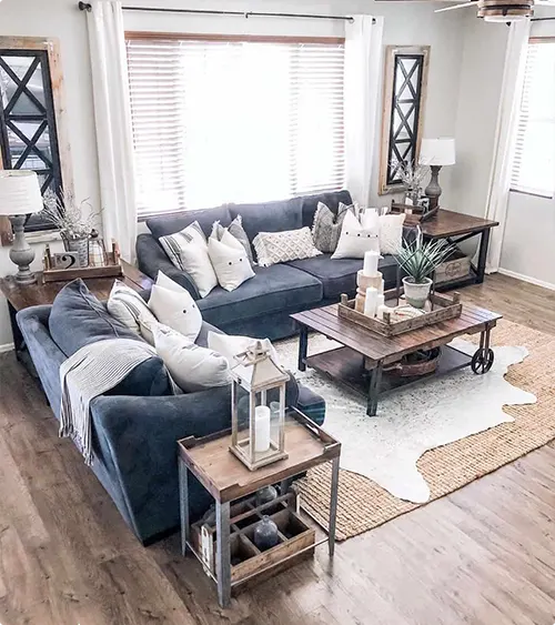 Blue Farmhouse Living Room