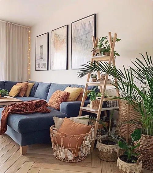 Bohemian Living Room Plant Corner
