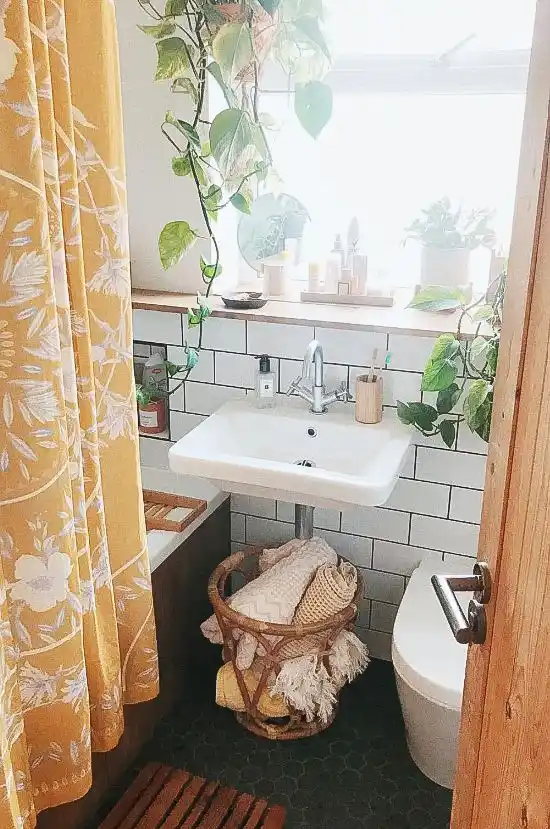 Install a Vibrant Shower Curtain