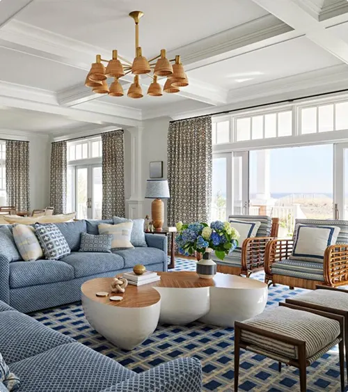 Coastal Cottage Buffalo Check Living Room