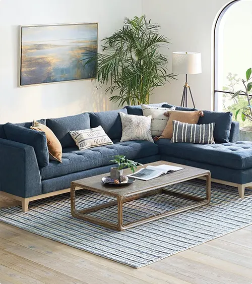 Coastal Living Room with Greenery