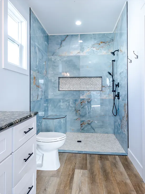 Blue Marble Shower Tile Ideas