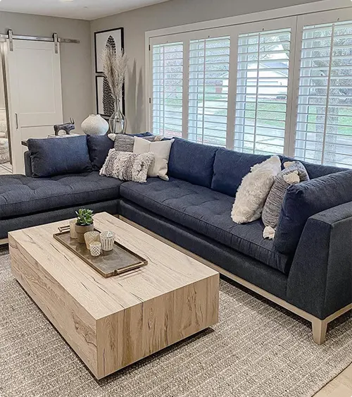Navy Modern Minimalist Living Room