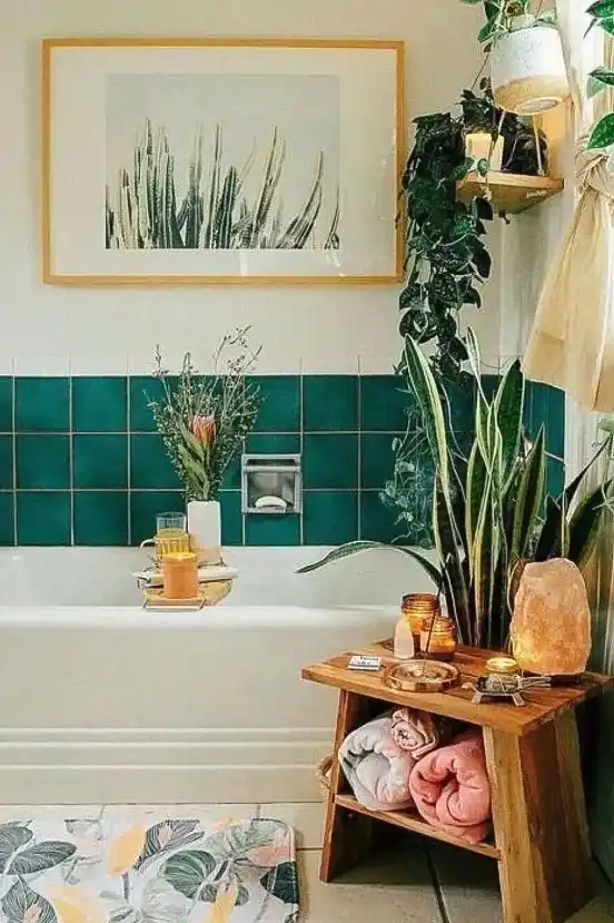 Place a Small Table with a Potted Plant