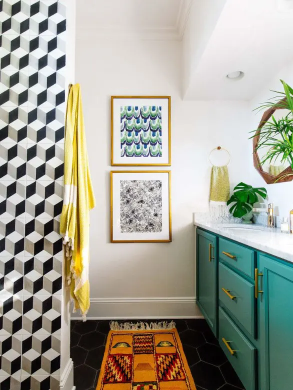 Teal Cabinet Boho Vibe