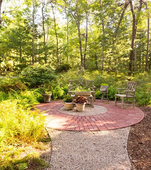 Circular Brick Woodland Patio