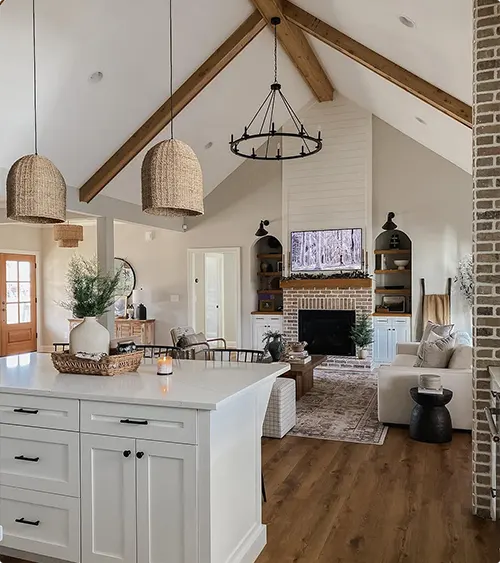 Exposed Beams in a Vaulted Ceiling