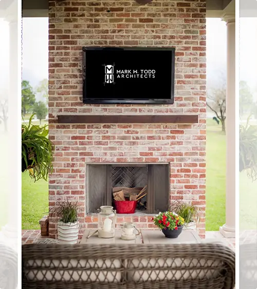 Herringbone Outdoor Fireplace