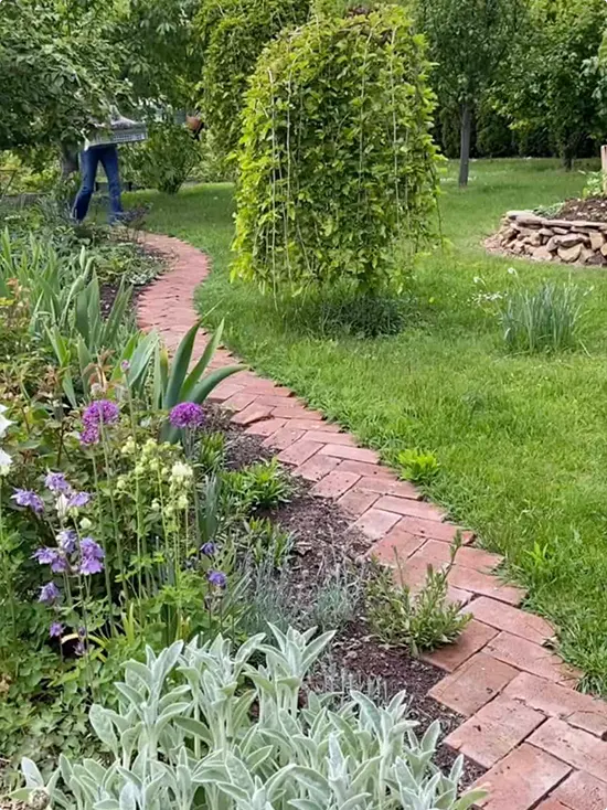 Herringbone Path with a Wildflower Border