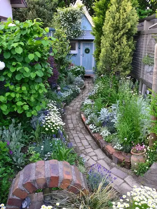 Powder Blue Shed Walkway