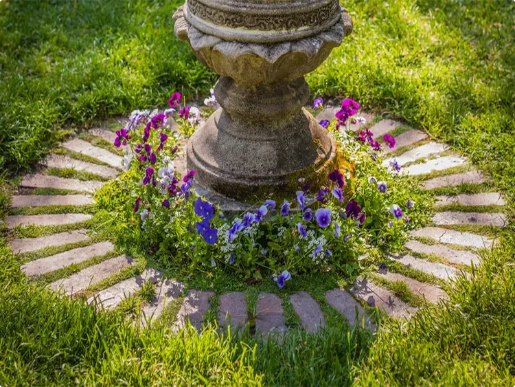 Sunburst Pattern around a Stone Pedestal
