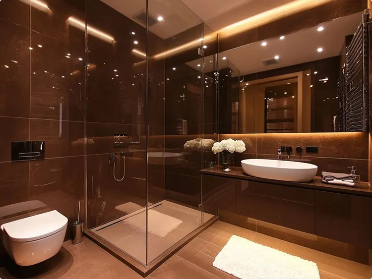 Warm Chocolate Brown Glossy Shower