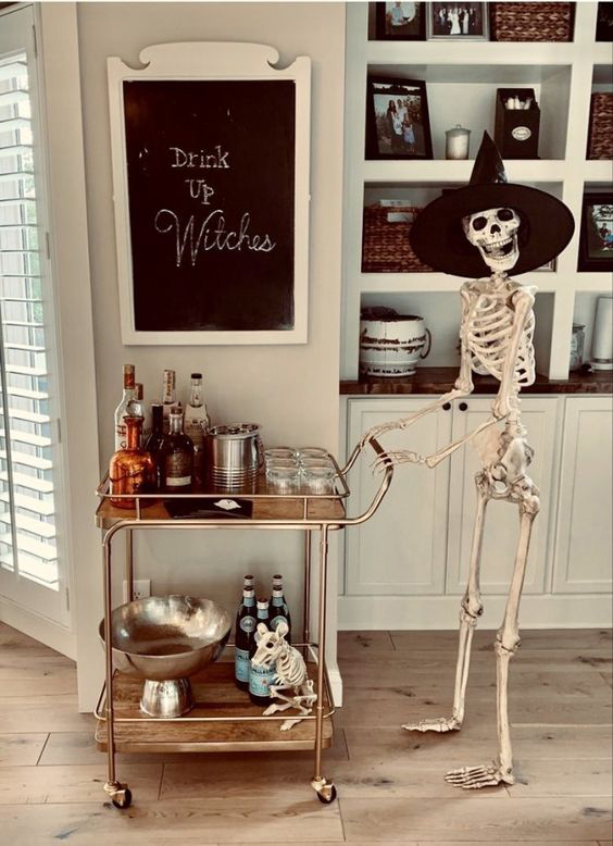 Drink Cart Skeleton Bartender