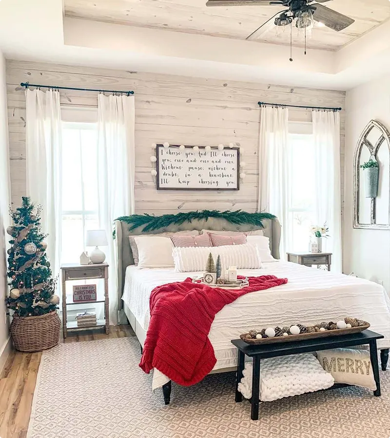 Rustic Christmas Retreat Bedroom