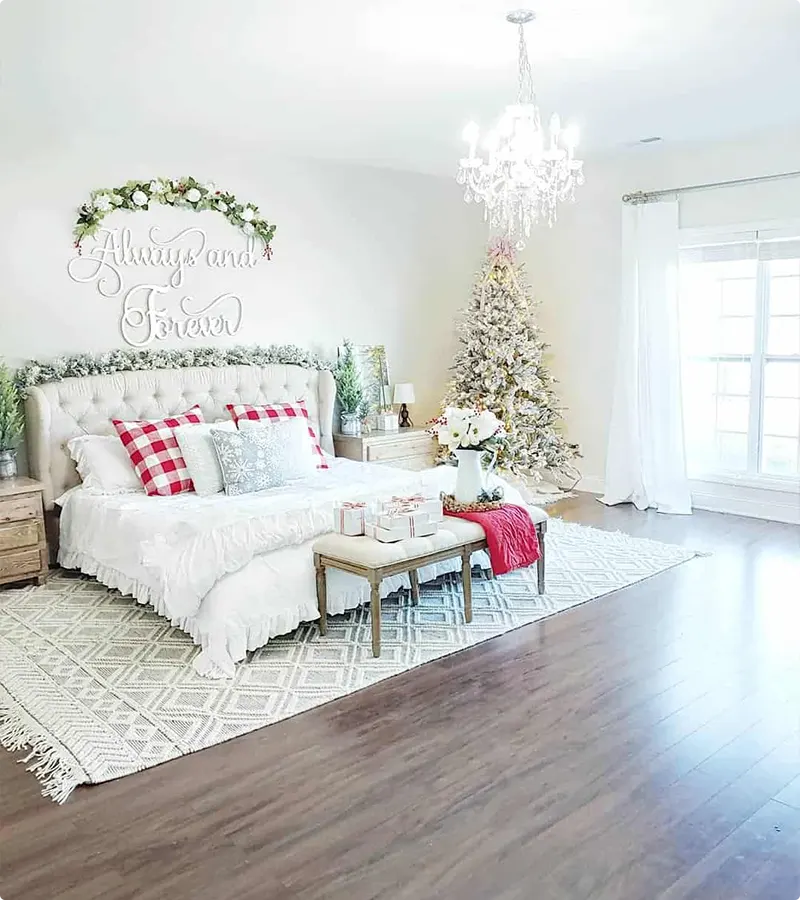 Shimmering White Christmas Bedroom