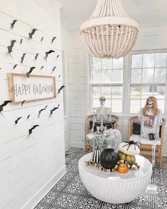 Skeleton Friends in a Sunroom
