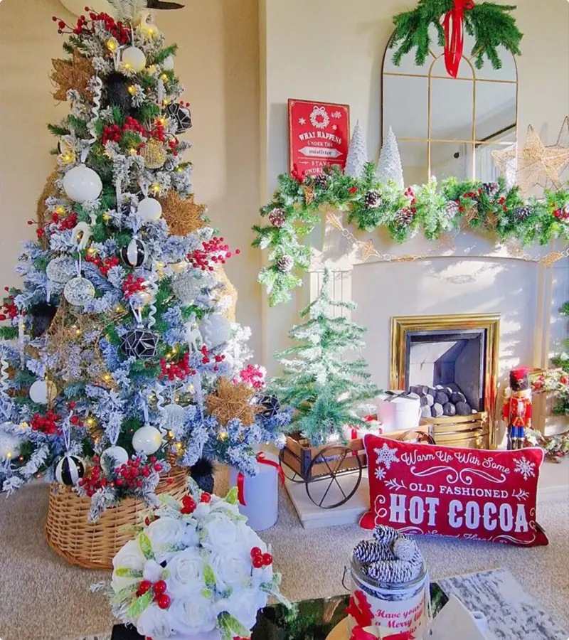Classic Color Layered Christmas Mantle Decor