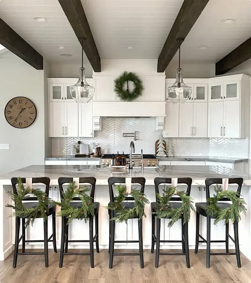 Farmhouse Bar Stool Wreaths