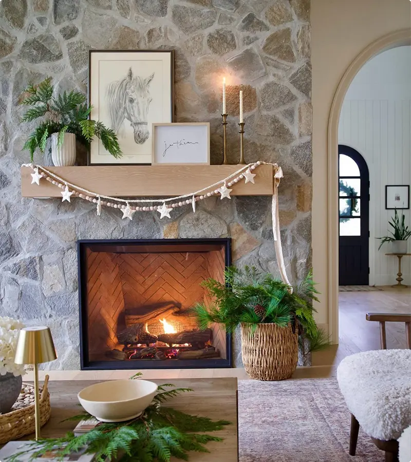 Modern Organic Mantel Decor