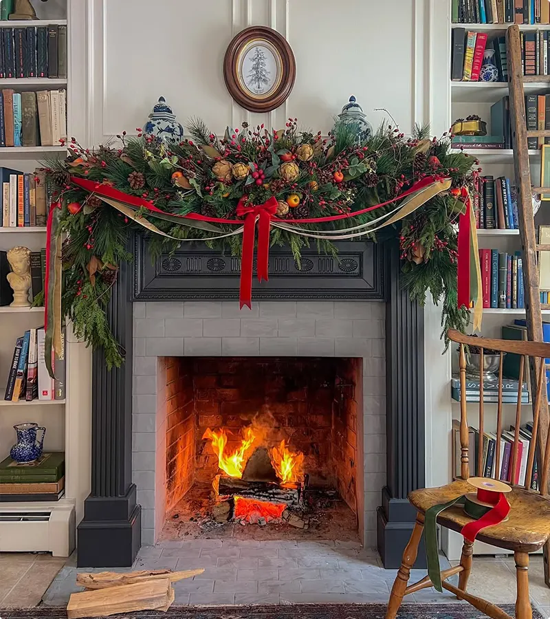Old-World Layered Mantel Decor