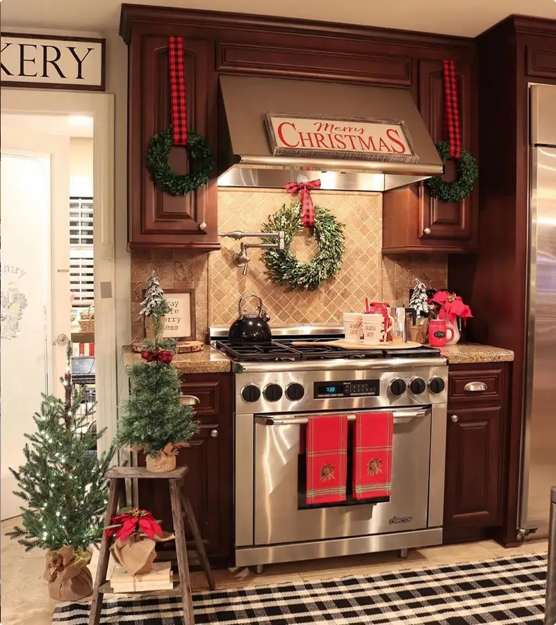 Rustic Christmas Range Hood