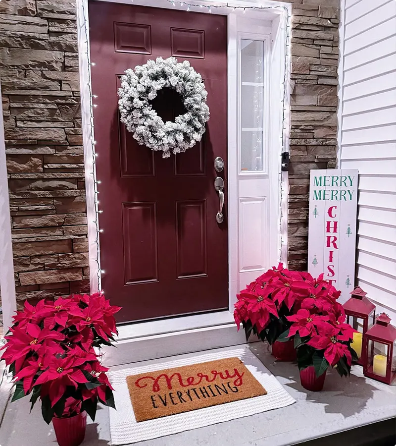 Simple Bold Red White Porch Decor